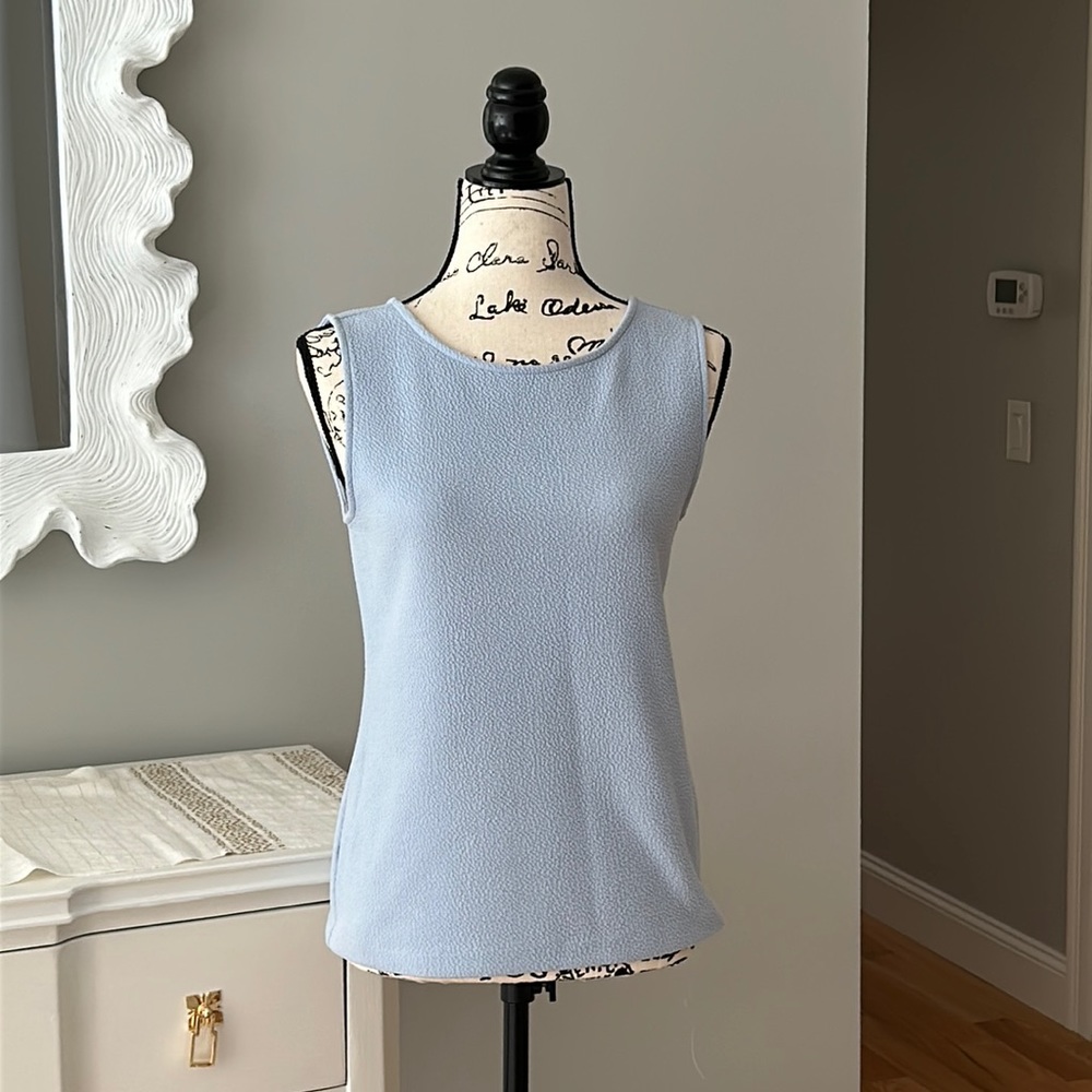 Ann Taylor factory light blue top with V back, size XS